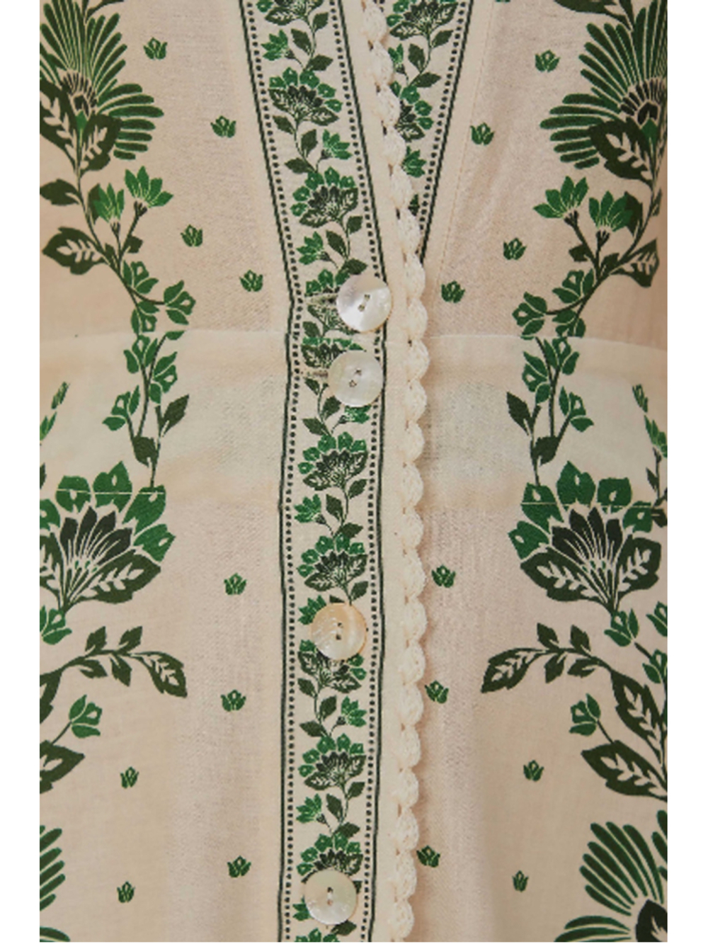 Women's FARM Rio White Green Floral Maxi Dress XS - Picture 16 of 16